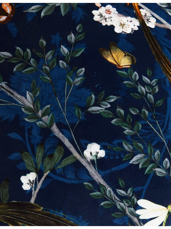 Marks & Spencer Sametový polštář s ptáčky Marks & Spencer námořnická modrá