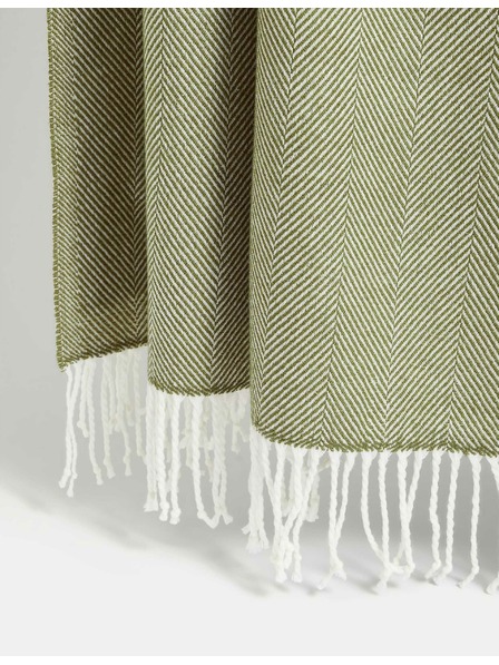 Marks & Spencer Přehoz se vzorem rybí kosti Marks & Spencer zelená