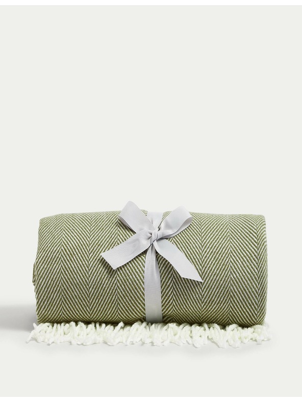 Marks & Spencer Přehoz se vzorem rybí kosti Marks & Spencer zelená