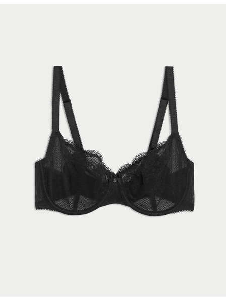 Marks & Spencer Balkonová podprsenka Jasmine s kosticemi a krajkou, vel. A–E Marks & Spencer černá