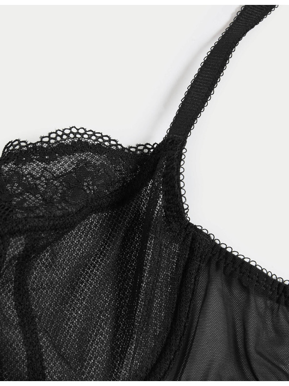 Marks & Spencer Balkonová podprsenka Jasmine s kosticemi a krajkou, vel. A–E Marks & Spencer černá