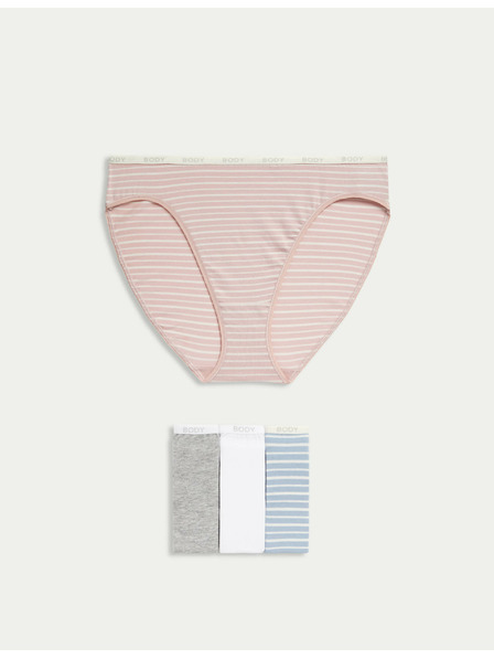 Marks & Spencer Vysoce vykrojené kalhotky s vysokým podílem bavlny Supima, 4 ks Marks & Spencer modrá