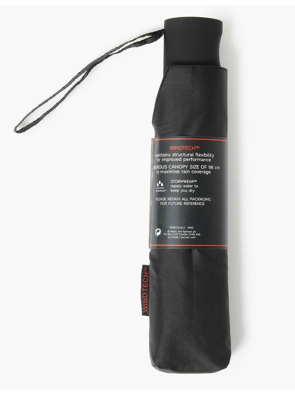 Marks & Spencer Deštník z recyklovaného polyesteru s technologií Windtech™ Marks & Spencer černá