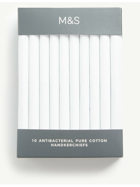 Marks & Spencer 10 kusů antibakteriálních kapesníků z čisté bavlny s úpravou Sanitized Finish® Marks & Spencer bílá