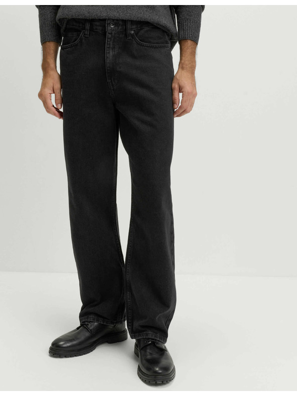 Marks & Spencer Authentic volné pevné džíny Marks & Spencer černá