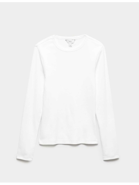 Marks & Spencer Žebrovaný top s vysokým podílem bavlny Marks & Spencer bílá