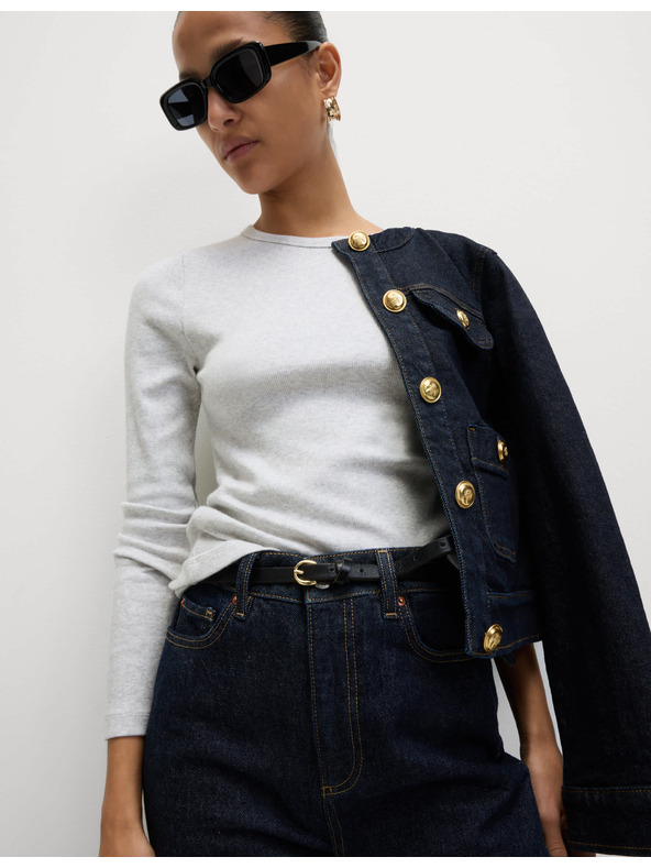 Marks & Spencer Žebrovaný top s vysokým podílem bavlny Marks & Spencer šedá