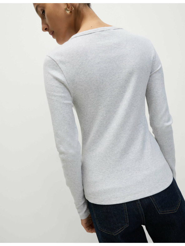 Marks & Spencer Žebrovaný top s vysokým podílem bavlny Marks & Spencer šedá