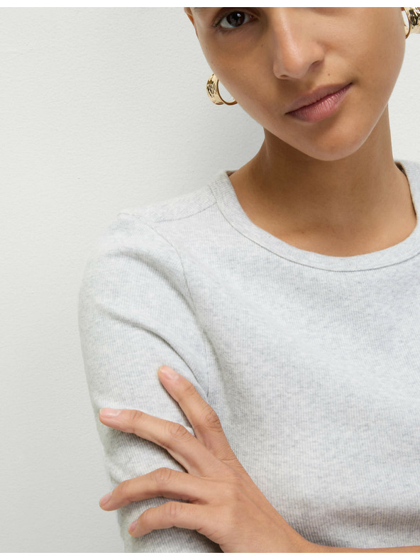 Marks & Spencer Žebrovaný top s vysokým podílem bavlny Marks & Spencer šedá