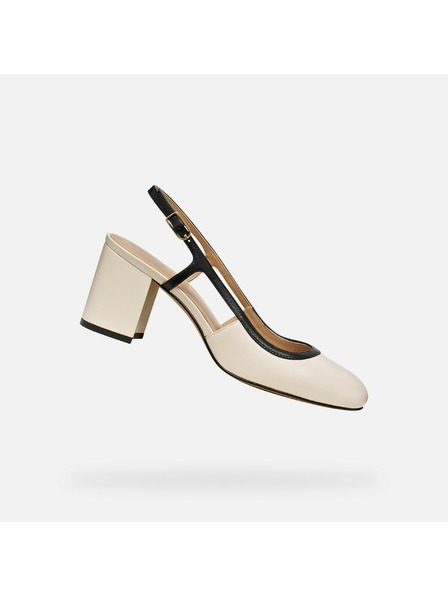 Geox Smetanová dámská obuv na podpatku Geox Virnilisa 65