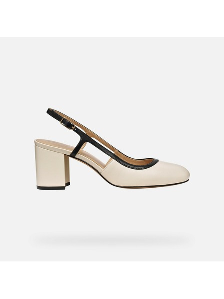 Geox Smetanová dámská obuv na podpatku Geox Virnilisa 65