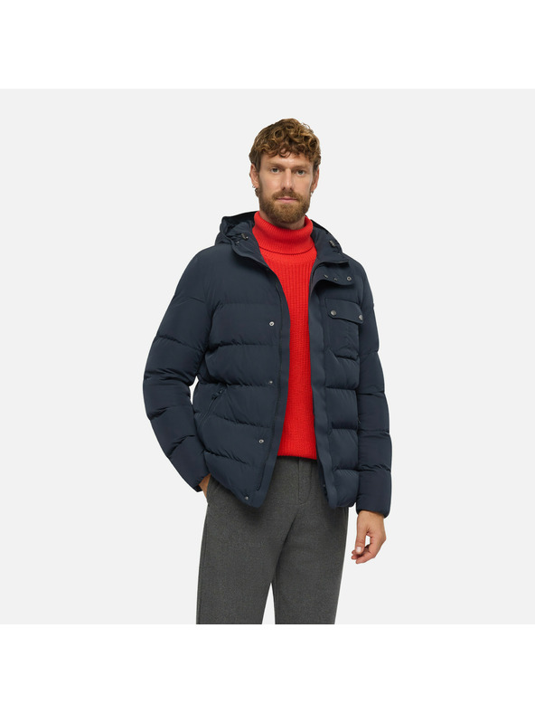 Geox Tmavě modrá pánská bunda Geox Pieve