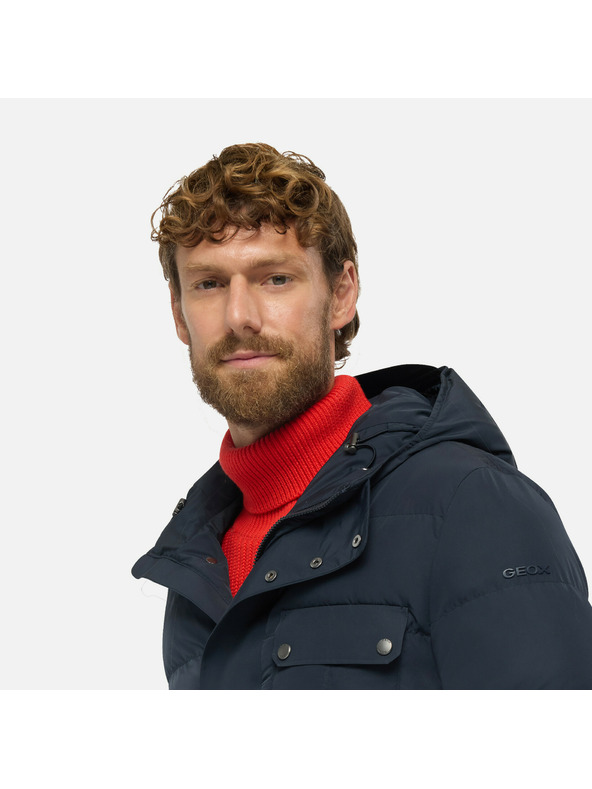 Geox Tmavě modrá pánská bunda Geox Pieve