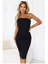 numoco Midi šaty s odhalenými rameny a korzetem - černé
