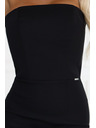 numoco Midi šaty s odhalenými rameny a korzetem - černé