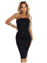 numoco Midi šaty s odhalenými rameny a korzetem - černé