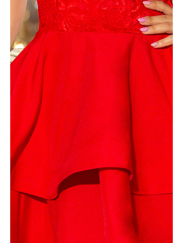numoco LAURA šaty s krajkou - červená