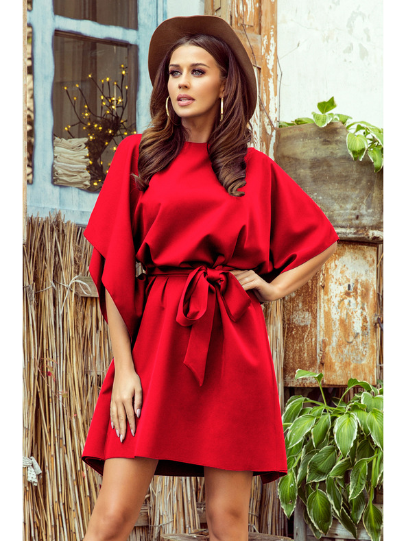 numoco SOFIA Motýlkové šaty - červené