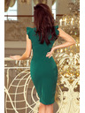 numoco MEGAN Šaty s výstřihem - zelené barvy
