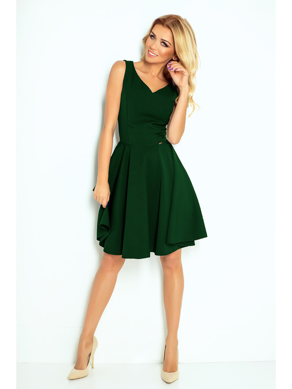 numoco Šaty - srdcovitý výstřih - tmavě zelená