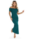 numoco Smyslné midi šaty s mašlí u výstřihu - lahvově zelené