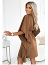numoco SOFIA Motýlí šaty s vázáním v pase - cappuccino