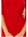 numoco NEVA Trapézové šaty s mašlí - červená