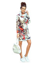 numoco IRENE Rolák šaty - barevný vzor