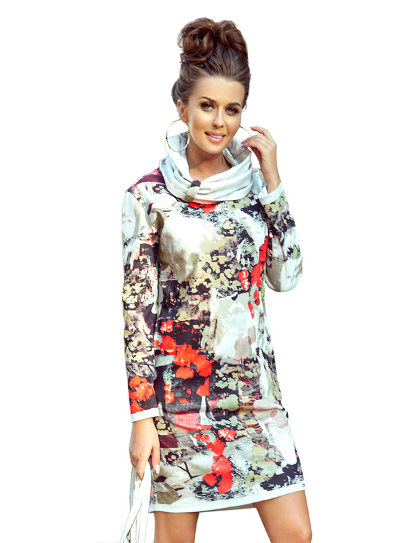 numoco IRENE Rolák šaty - barevný vzor