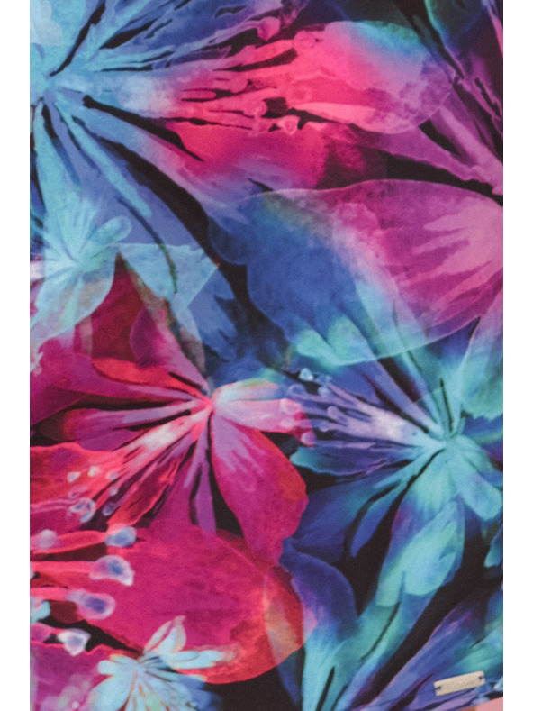 numoco LILA Květované šaty s rukávem na zavazování