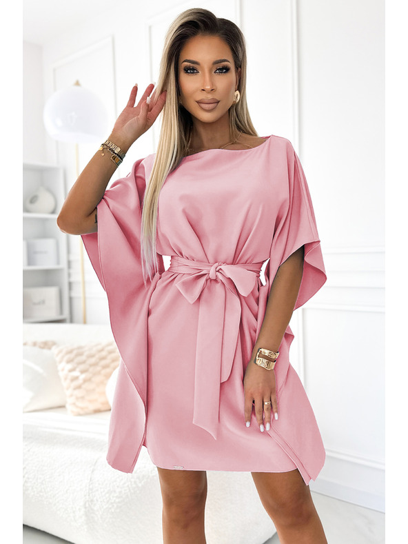 numoco SOFIA Motýlkové šaty - špinavá růžová