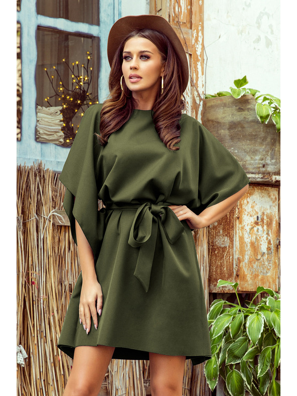 numoco SOFIA Motýlkové šaty - KHAKI