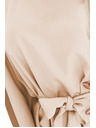 numoco SOFIA Motýlí šaty s vázáním v pase - tmavě béžové