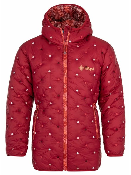 Kilpi Dívčí zimní prošívaný kabát Kilpi DAMIA-JG Tmavě červená