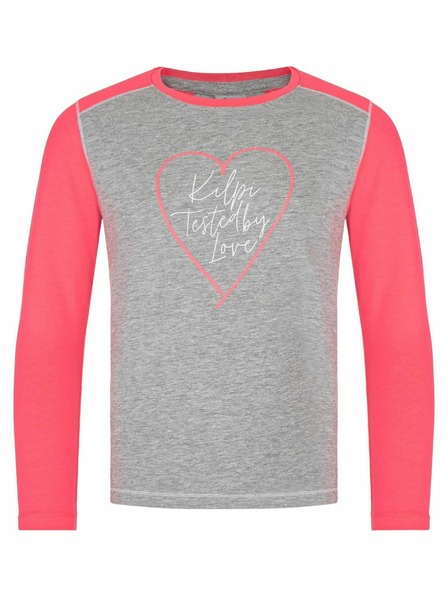 Kilpi Dívčí bavlněné tričko s dlouhým rukávem Kilpi SONIER-JG Světle šedá