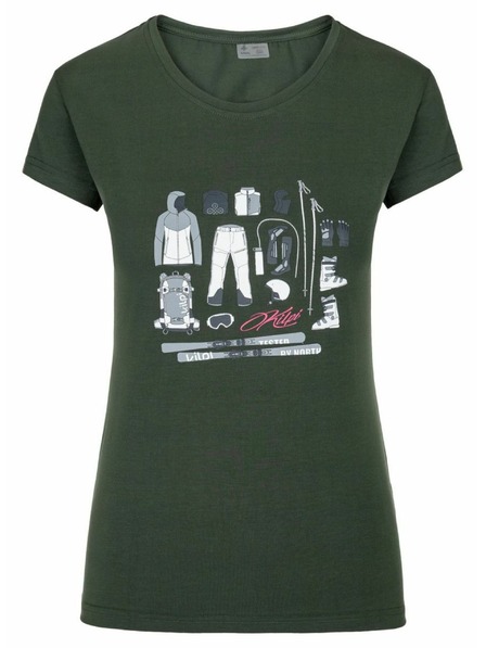 Kilpi Dámské tričko s krátkým rukávem Kilpi TORNES-W Tmavě zelená