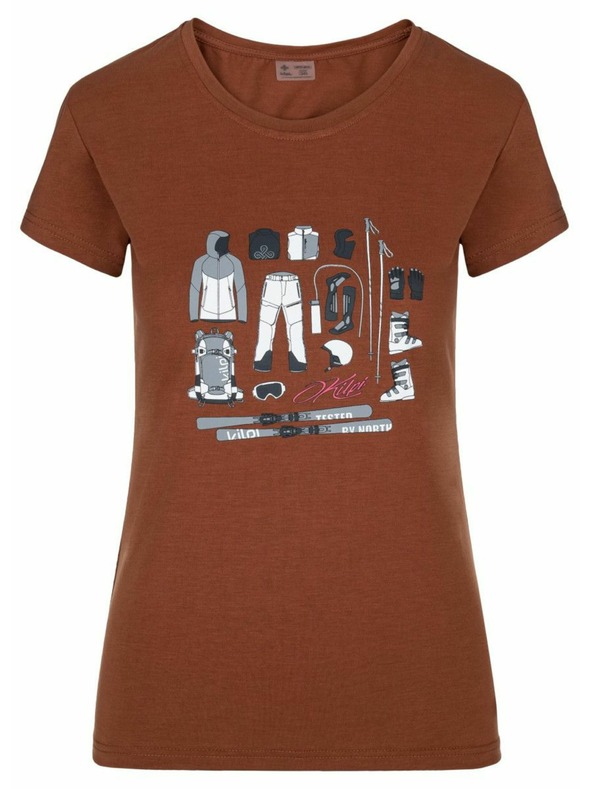 Kilpi Dámské tričko s krátkým rukávem Kilpi TORNES-W Tmavě červená