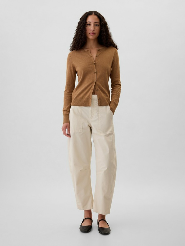 GAP Dámské kalhoty High Rise Barrel Khakis GAP