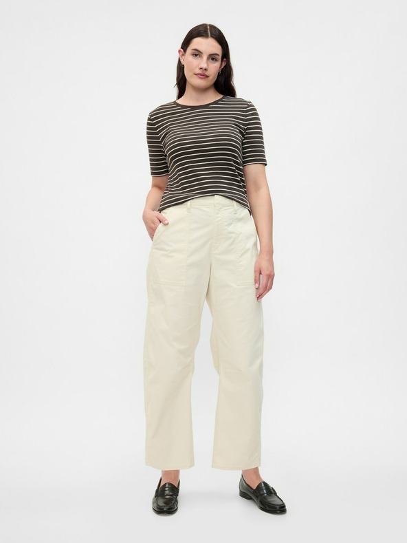 GAP Dámské kalhoty High Rise Barrel Khakis GAP