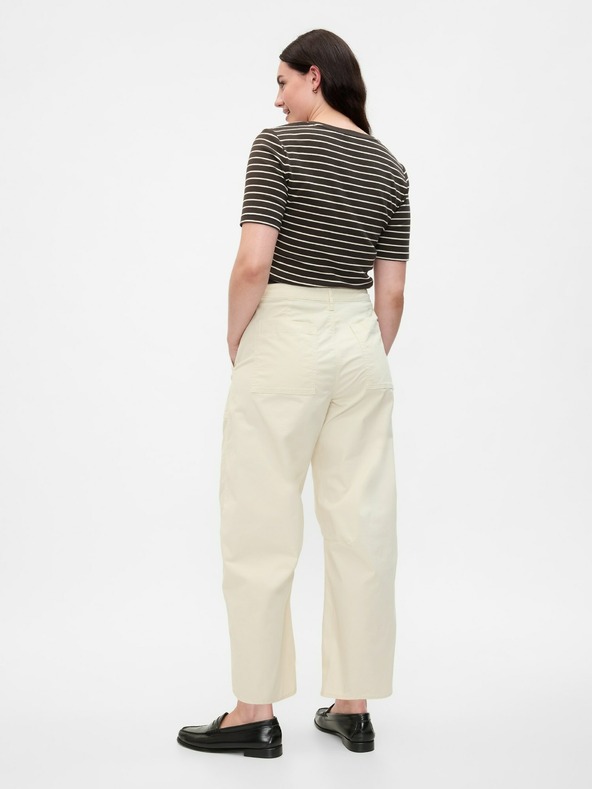 GAP Dámské kalhoty High Rise Barrel Khakis GAP