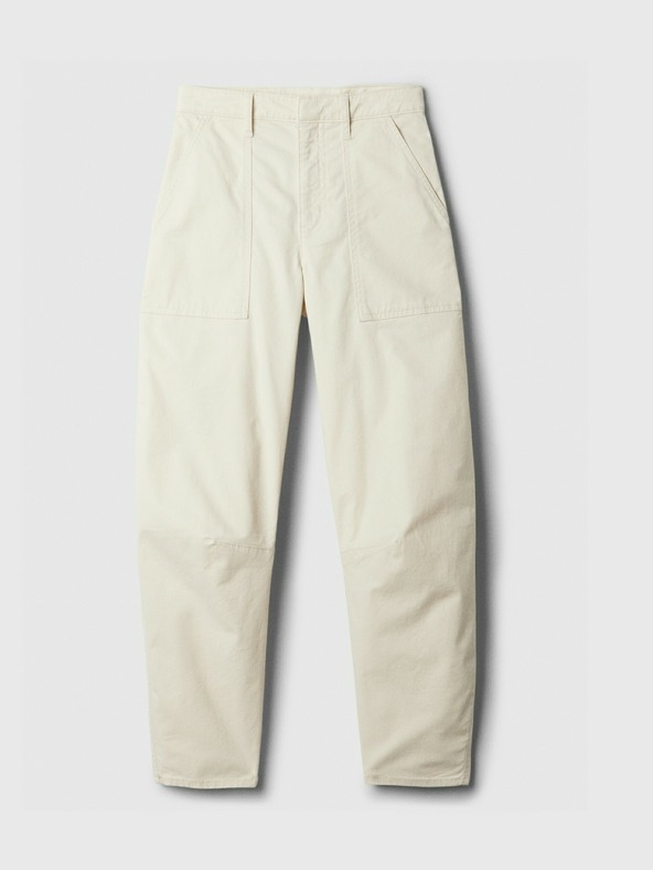 GAP Dámské kalhoty High Rise Barrel Khakis GAP