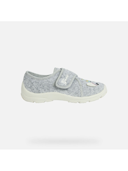 Geox Šedé dívčí domácí bačkory Geox Nymel