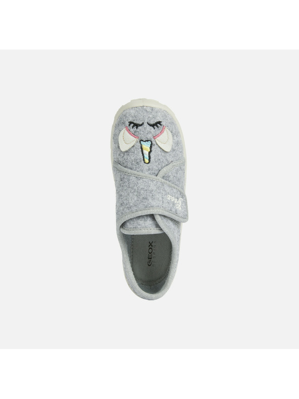 Geox Šedé dívčí domácí bačkory Geox Nymel