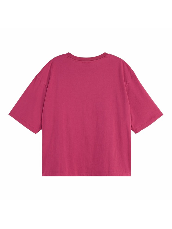 Scotch & Soda Tmavě růžové dámské tričko Scotch & Soda