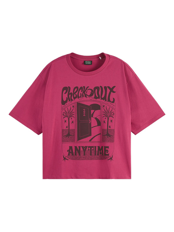 Scotch & Soda Tmavě růžové dámské tričko Scotch & Soda