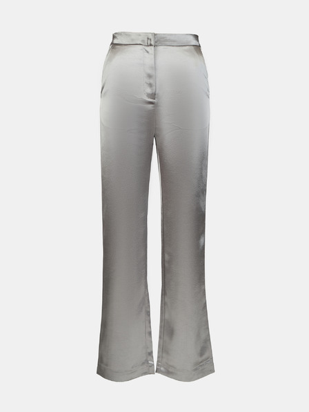 Orsay Stříbrné saténové dámské kalhoty ORSAY