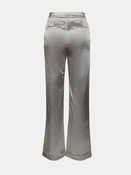 Orsay Stříbrné saténové dámské kalhoty ORSAY