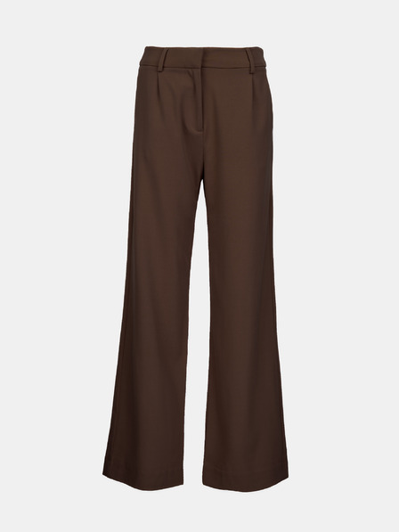Orsay Tmavě hnědé dámské široké kalhoty ORSAY