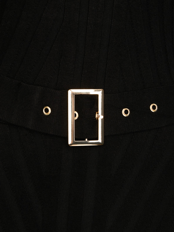 Orsay Černé dámské midi šaty s páskem ORSAY