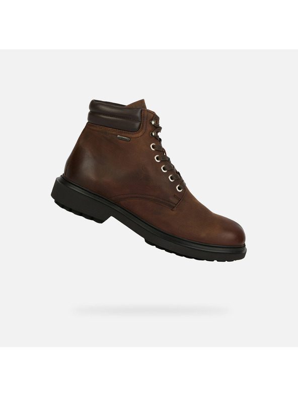 Geox Hnědá pánská kotníková obuv Geox Faloria b abx